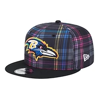 Baltimore Ravens 2024 NFL Crucial Catch Plaid New Era 9FIFTY Snapback Hat
