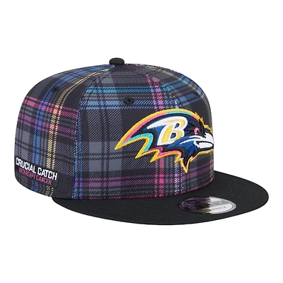 Baltimore Ravens 2024 NFL Crucial Catch Plaid New Era 9FIFTY Snapback Hat