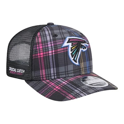 Atlanta Falcons 2024 NFL Crucial Catch Plaid New Era 9SEVENTY Trucker Snapback Hat