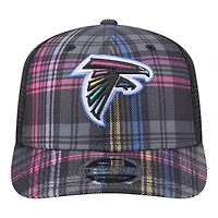 Atlanta Falcons 2024 NFL Crucial Catch Plaid New Era 9SEVENTY Trucker Snapback Hat