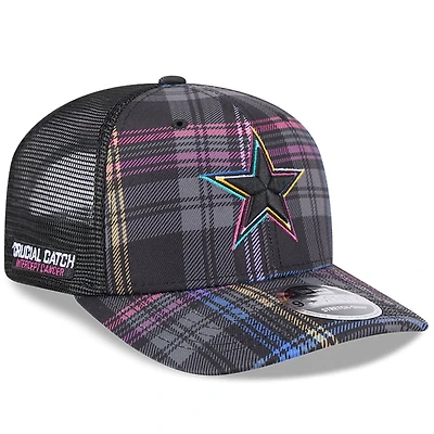 Dallas Cowboys 2024 NFL Crucial Catch Plaid New Era 9SEVENTY Trucker Snapback Hat
