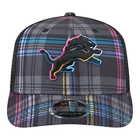 Detroit Lions 2024 NFL Crucial Catch Plaid New Era 9SEVENTY Trucker Snapback Hat