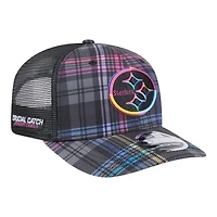 Pittsburgh Steelers 2024 NFL Crucial Catch Plaid New Era 9SEVENTY Trucker Snapback Hat