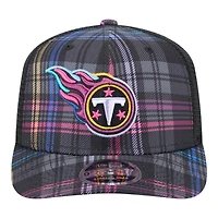 Tennessee Titans 2024 NFL Crucial Catch Plaid New Era 9SEVENTY Trucker Snapback Hat