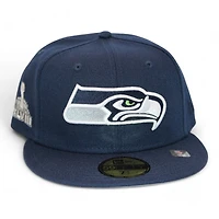 Seattle Seahawks Navy "DPM NFL Pack" Super Bowl XLVIII Patch Gray UV New Era 59Fifty Fitted Hat