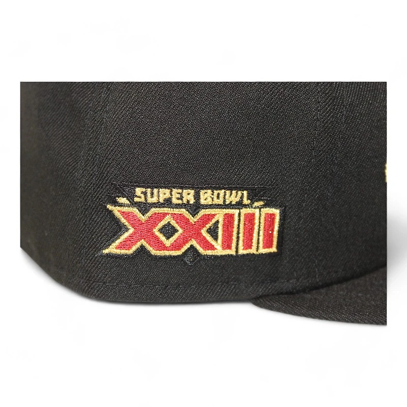 San Francisco 49ers Black "DPM NFL Pack" Super Bowl XXIII Patch Gray UV New Era 59Fifty Fitted Hat