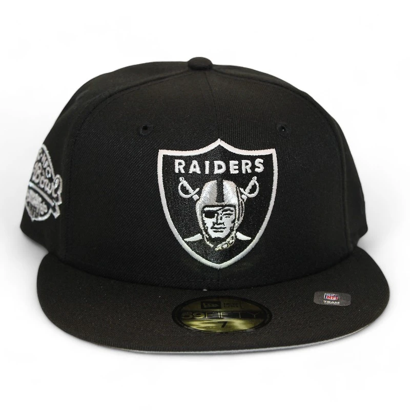 Las Vegas Raiders Black "DPM NFL Pack" 1986 Pro Bowl Patch Gray UV New Era 59Fifty Fitted Hat