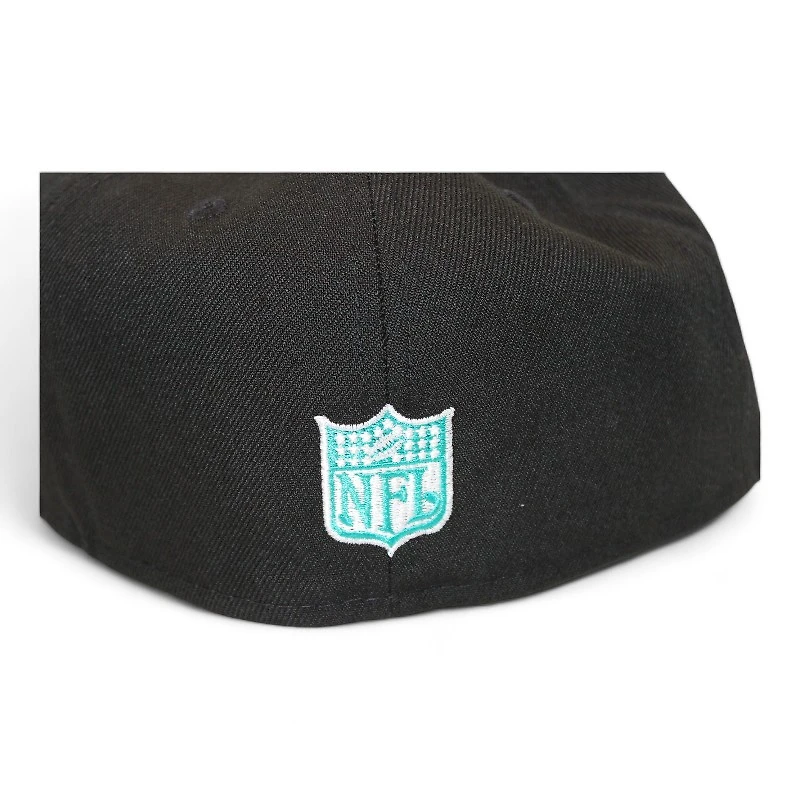 Miami Dolphins Black "DPM NFL Pack" 40 Seasons Patch Gray UV New Era 59Fifty Fitted Hat