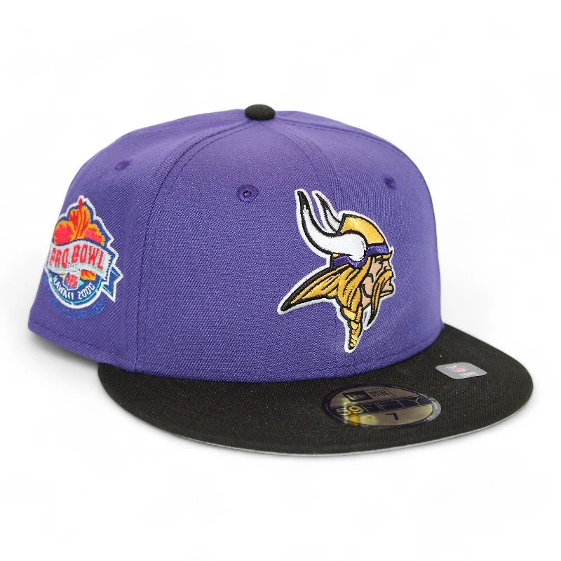 Minnesota Vikings Purple and Black "DPM NFL Pack" 2000 Pro Bowl Patch Gray UV New Era 59Fifty Fitted Hat
