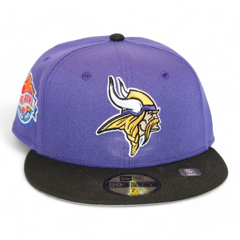 Minnesota Vikings Purple and Black "DPM NFL Pack" 2000 Pro Bowl Patch Gray UV New Era 59Fifty Fitted Hat