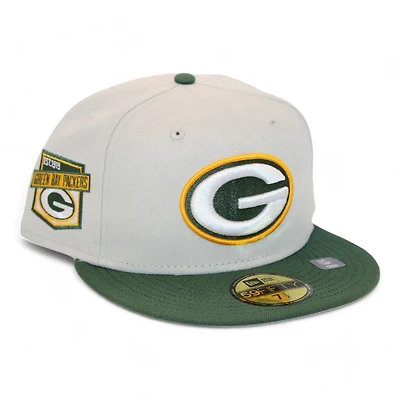 Packers Stone and Green "DPM NFL Pack" Established 1919 Patch Gray UV New Era 59Fifty Fitted Hat