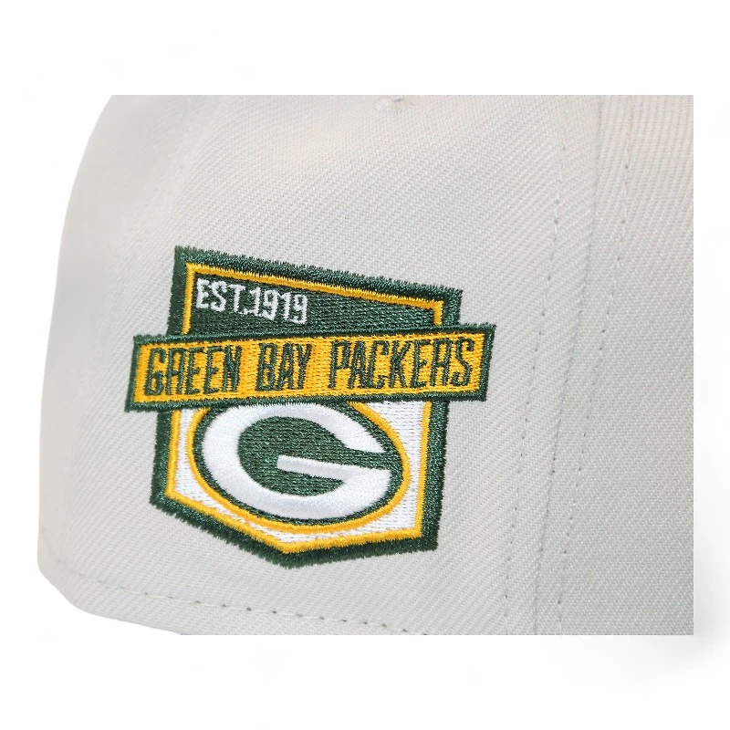 Packers Stone and Green "DPM NFL Pack" Established 1919 Patch Gray UV New Era 59Fifty Fitted Hat