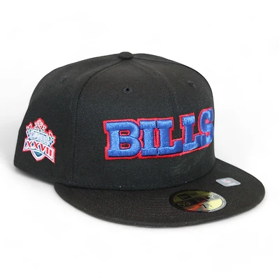 Buffalo Bills Black "DPM NFL Pack" Super Bowl XXVII Patch Gray UV New Era 59Fifty Fitted Hat