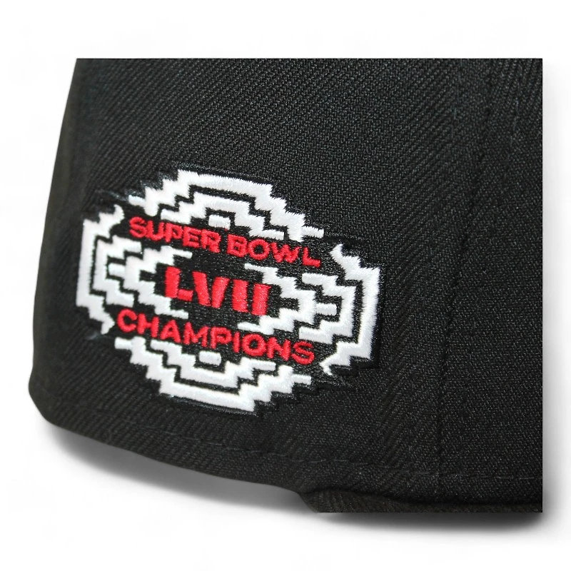 Kansas City Chiefs Black "DPM NFL Pack" Super Bowl LVII Patch Gray UV New Era 59Fifty Fitted Hat