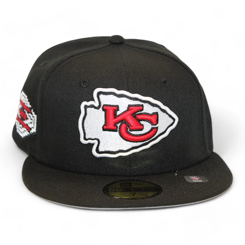 Kansas City Chiefs Black "DPM NFL Pack" Super Bowl LVII Patch Gray UV New Era 59Fifty Fitted Hat
