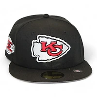 Kansas City Chiefs Black "DPM NFL Pack" Super Bowl LVII Patch Gray UV New Era 59Fifty Fitted Hat