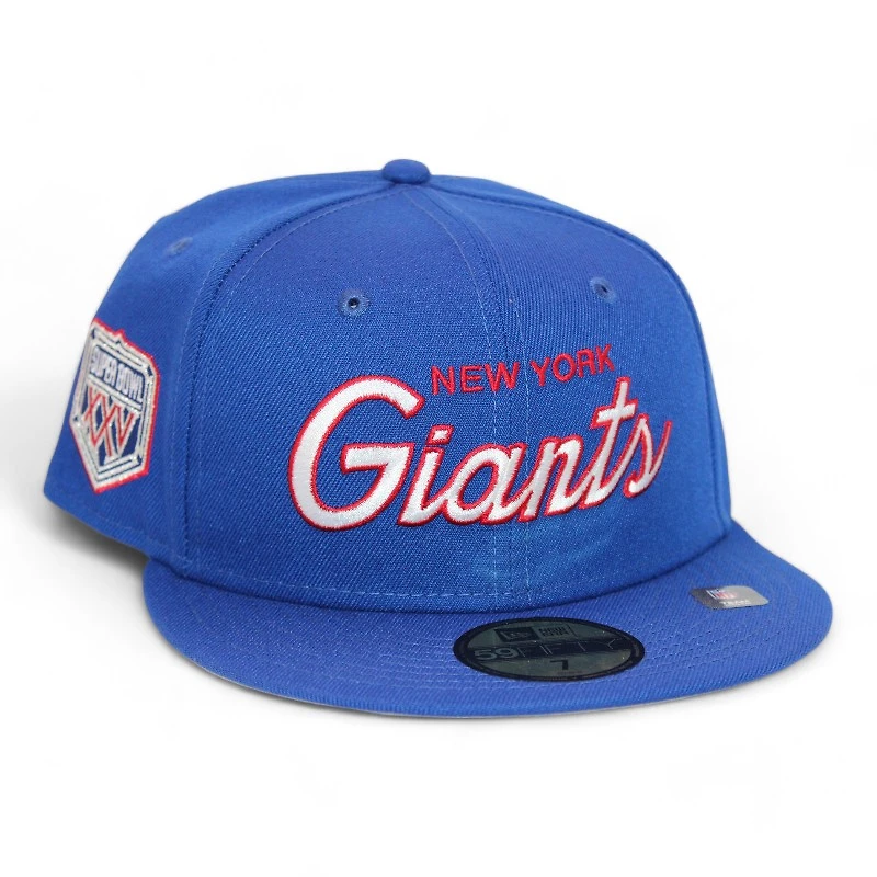 New York Giants Blue "DPM NFL Pack" Super Bowl XXV Patch Gray UV Era 59Fifty Fitted Hat