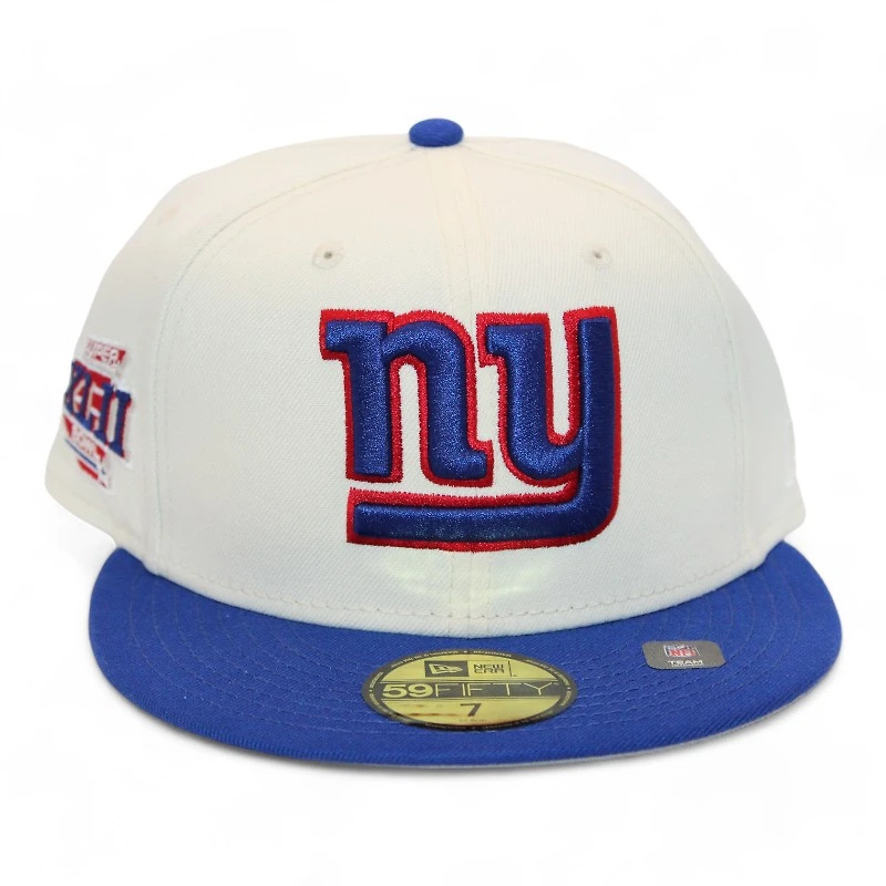New York Giants Cream and Blue "DPM NFL Pack" Super Bowl XLII Patch Gray UV Era 59Fifty Fitted Hat