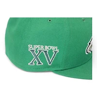 Philadelphia Eagles Kelly Green "DPM NFL Pack" Super Bowl XV Patch Gray UV New Era 59Fifty Fitted Hat