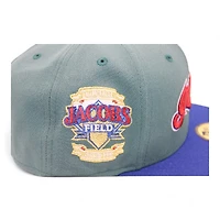 Cleveland Indians Pine Green and Blue Inaugural Season at Jacobs Field Patch Gray UV New Era 59Fifty Fitted Hat