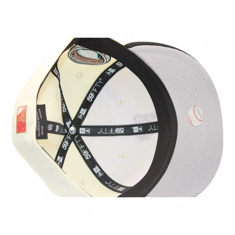 Pittsburgh Pirates Cream and Black Three Rivers Stadium Patch Gray UV New Era 59Fifty Fitted Hat