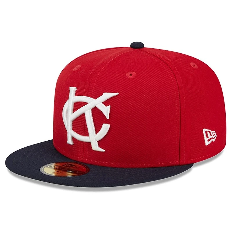 Kansas City Monarchs Red and Navy Original Big League Chew Gray UV New Era 59FIFTY Fitted Hat