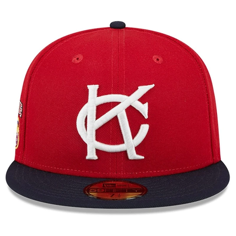 Kansas City Monarchs Red and Navy Original Big League Chew Gray UV New Era 59FIFTY Fitted Hat
