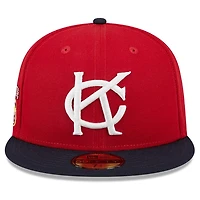 Kansas City Monarchs Red and Navy Original Big League Chew Gray UV New Era 59FIFTY Fitted Hat