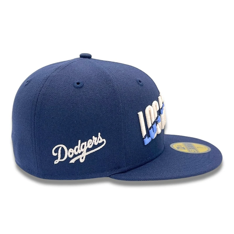 Los Angeles Dodgers Blue City Connect Script Patch Gray UV New Era 59FIFTY Fitted Hat