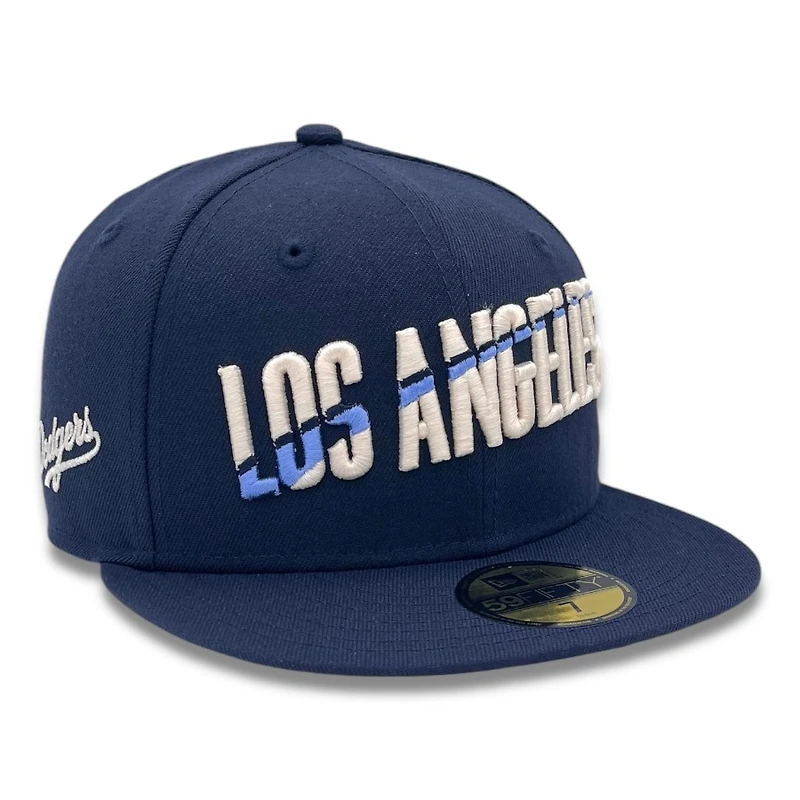 Los Angeles Dodgers Blue City Connect Script Patch Gray UV New Era 59FIFTY Fitted Hat