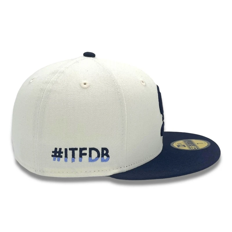 Los Angeles Dodgers Chrome and Blue City Connect ITFDB Patch Gray UV New Era 59FIFTY Fitted Hat