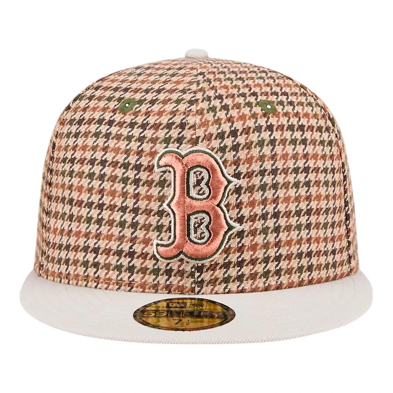 Boston Red Sox Brown Houndstooth New Era 59FIFTY Fitted Hat