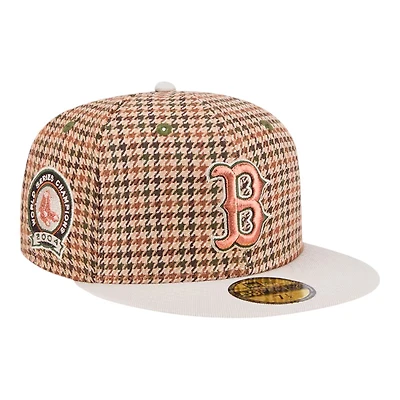 Boston Red Sox Brown Houndstooth New Era 59FIFTY Fitted Hat
