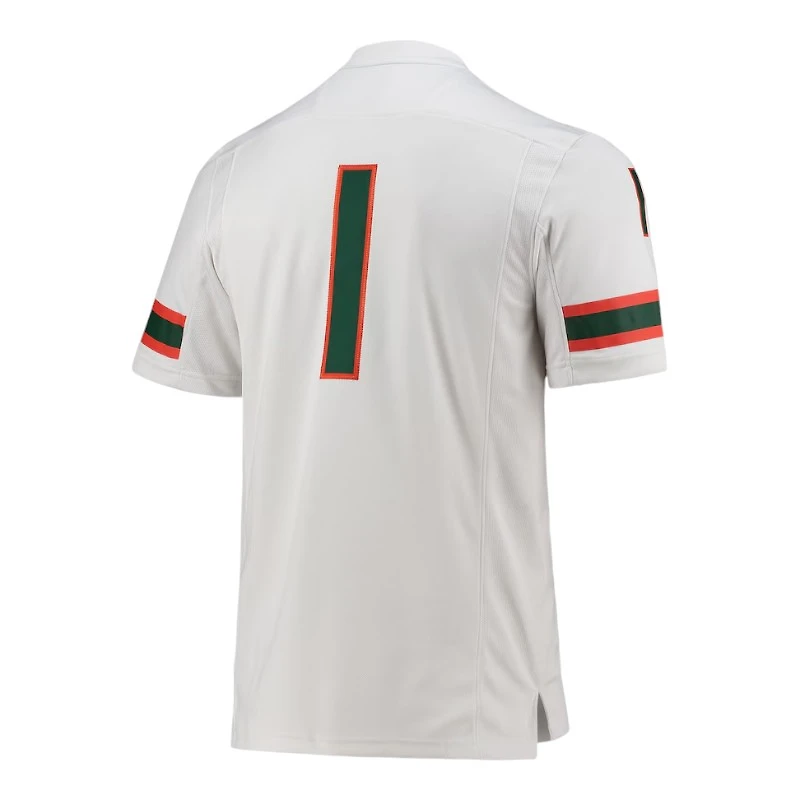 Miami Hurricanes White Adidas Team Premier NCAA Football Jersey
