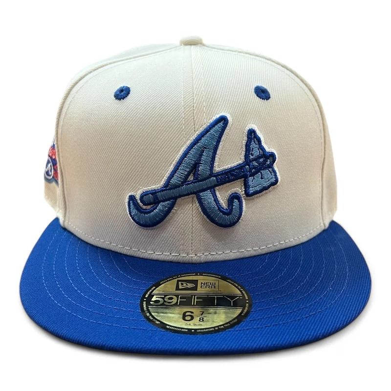 Atlanta Braves Chrome and Royal Blue 40th Anniversary Patch Gray UV 59FIFTY Fitted Hat
