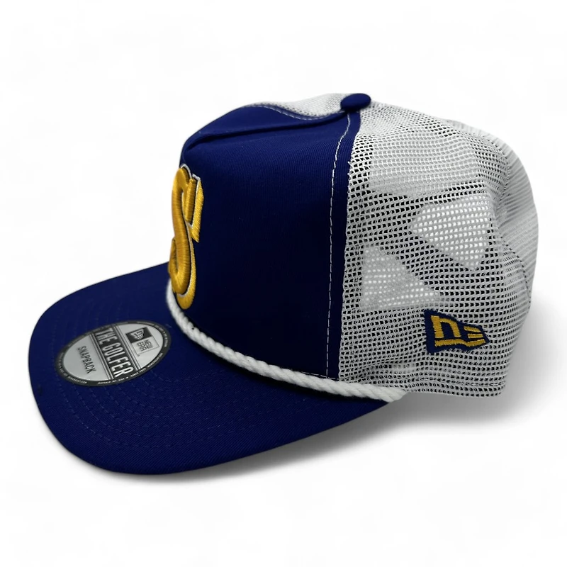 Seattle Mariners Retro Royal and White Mesh New Era Rope Golfer Snapback hat