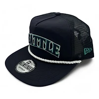 Seattle Mariners Navy and Navy Mesh New Era Rope Golfer Snapback hat