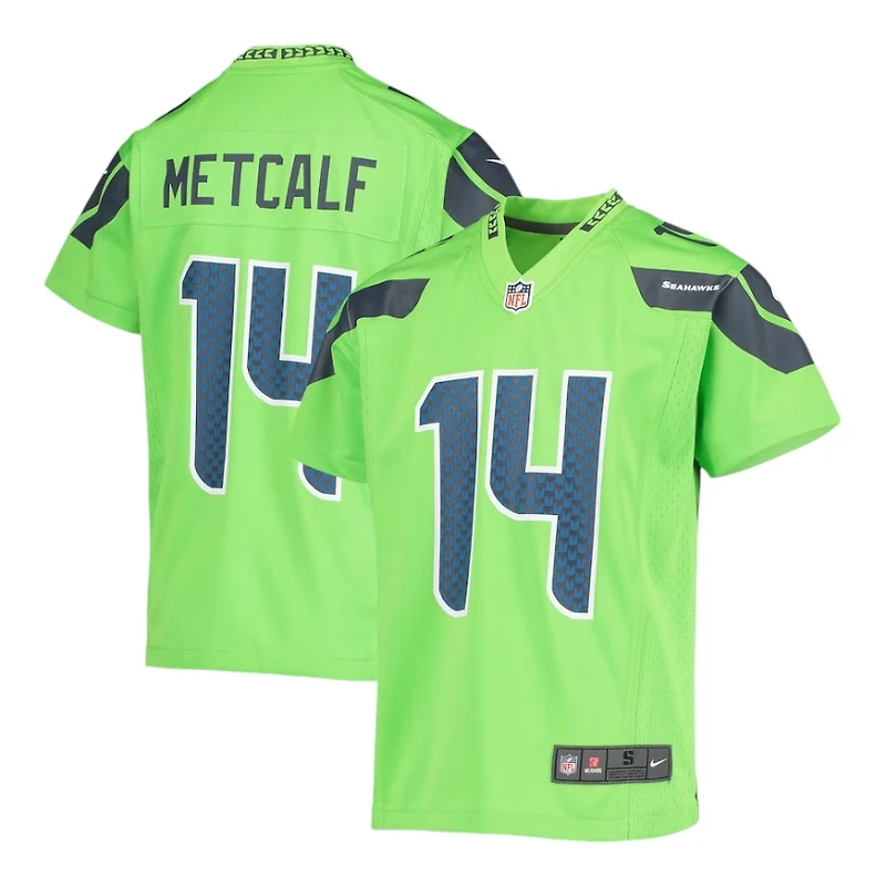 Youth Seattle Seahawks DK Metcalf Neon Green Nike Game Jersey