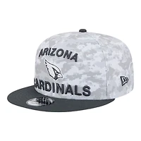 Arizona Cardinals White Camo and Graphite 2024 NFL Salute to Service New Era 9FIFTY Snapback Hat