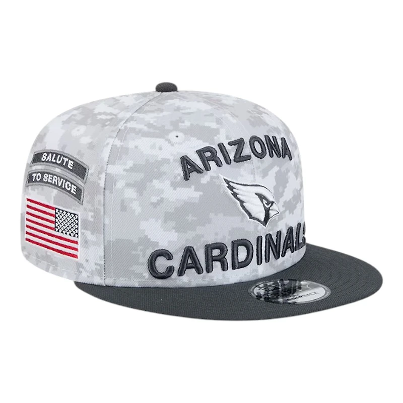 Arizona Cardinals White Camo and Graphite 2024 NFL Salute to Service New Era 9FIFTY Snapback Hat