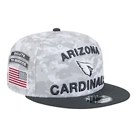 Arizona Cardinals White Camo and Graphite 2024 NFL Salute to Service New Era 9FIFTY Snapback Hat