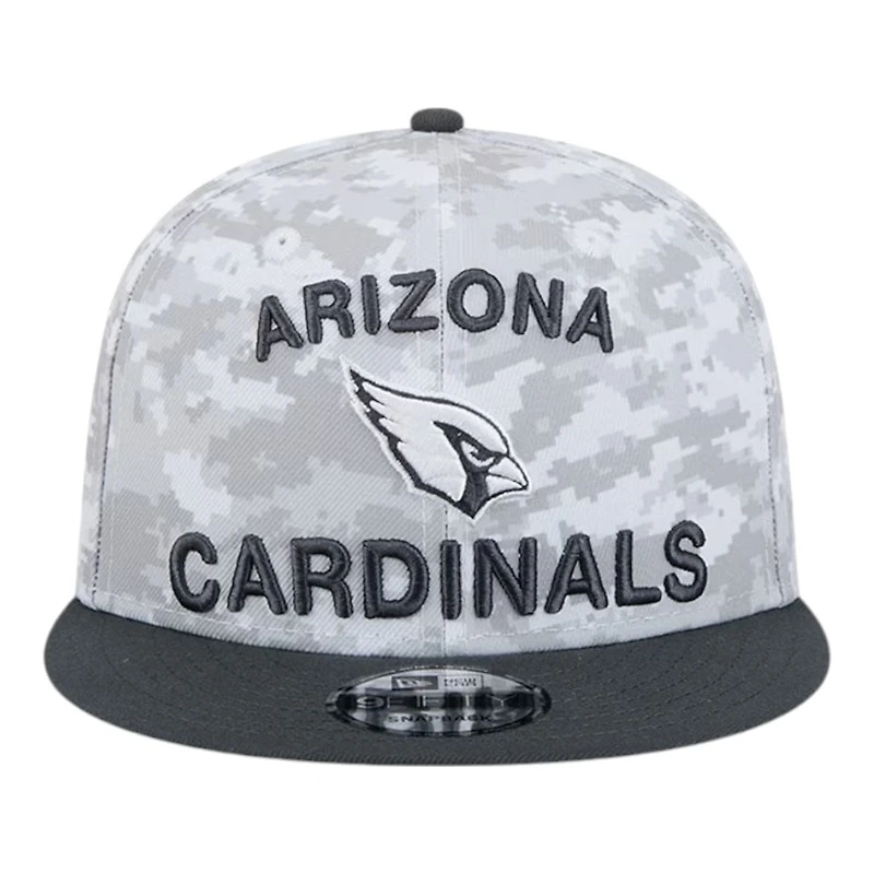 Arizona Cardinals White Camo and Graphite 2024 NFL Salute to Service New Era 9FIFTY Snapback Hat