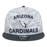 Arizona Cardinals White Camo and Graphite 2024 NFL Salute to Service New Era 9FIFTY Snapback Hat