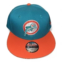 Youth Miami Dolphins Aqua and Orange Historic New Era 9FIFTY Snapback Hat