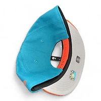 Youth Miami Dolphins Aqua and Orange Historic New Era 9FIFTY Snapback Hat