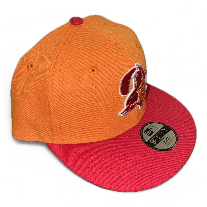 Youth Tampa Bay Buccaneers Orange and Red Historic New Era 9FIFTY Snapback Hat