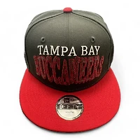 Youth Tampa Bay Buccaneers Black and Red Block Letters New Era 9FIFTY Snapback Hat