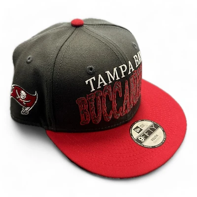Youth Tampa Bay Buccaneers Black and Red Block Letters New Era 9FIFTY Snapback Hat
