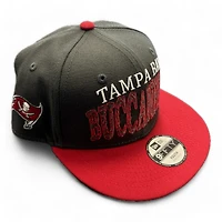 Youth Tampa Bay Buccaneers Black and Red Block Letters New Era 9FIFTY Snapback Hat