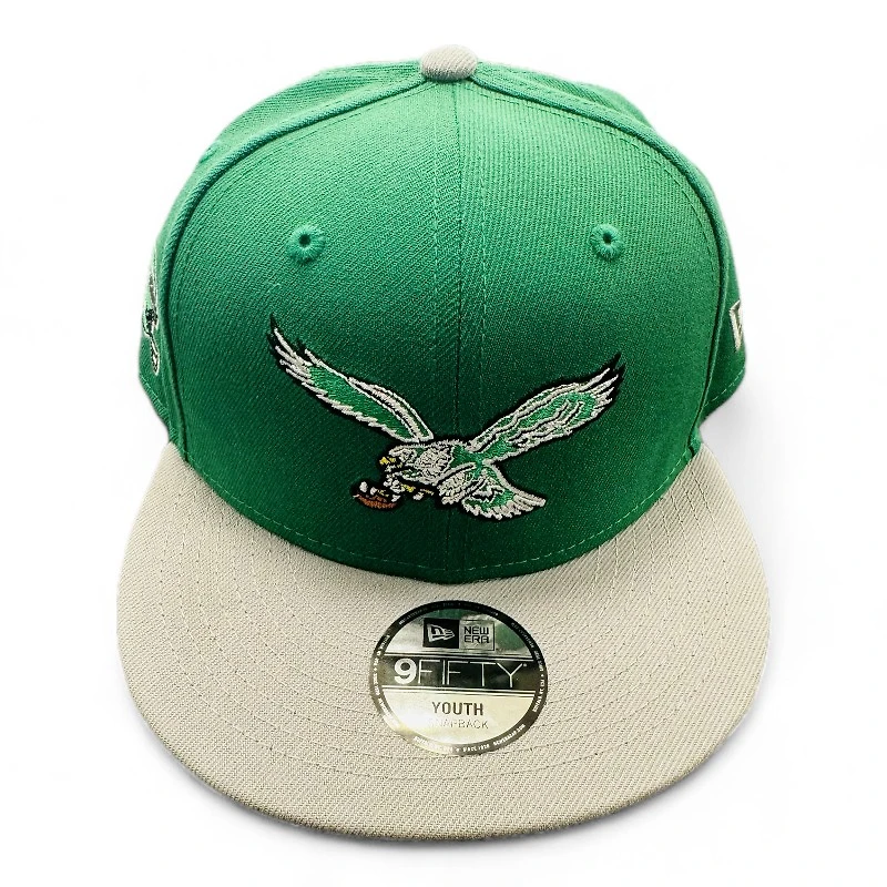 Youth Philadelphia Eagles Green and Gray Basic New Era 9FIFTY Snapback Hat